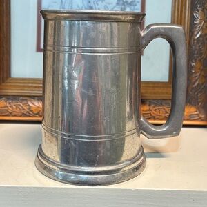English Pewter Beer Tankard with glass Zodiac Chart